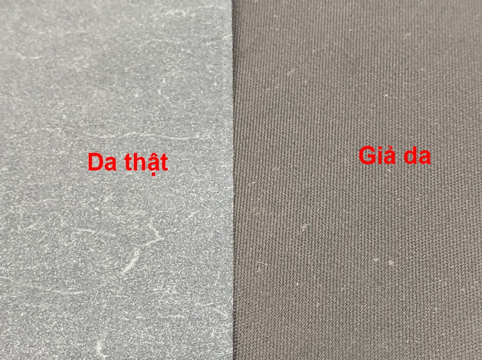 mặt sau của lớp da thật và giả da