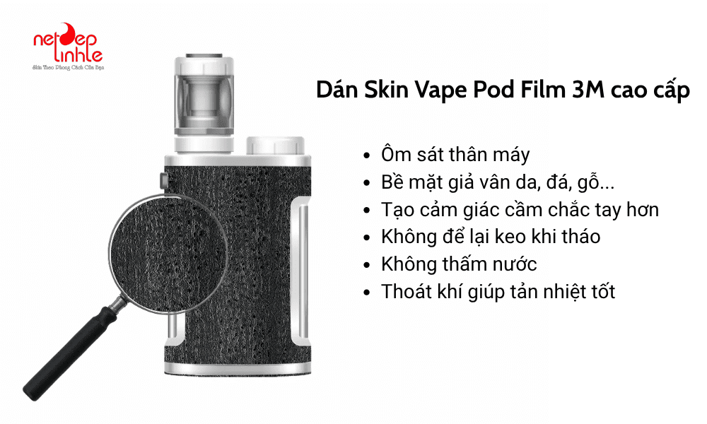 Dán skin Vape Pod Film 3M cao cấp mang đến trải nghiệm cao cấp và bền bỉ
