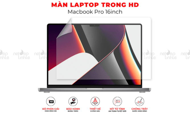 Miếng dán màn hình MacBook trong suốt tại Nét đẹp tinh tế