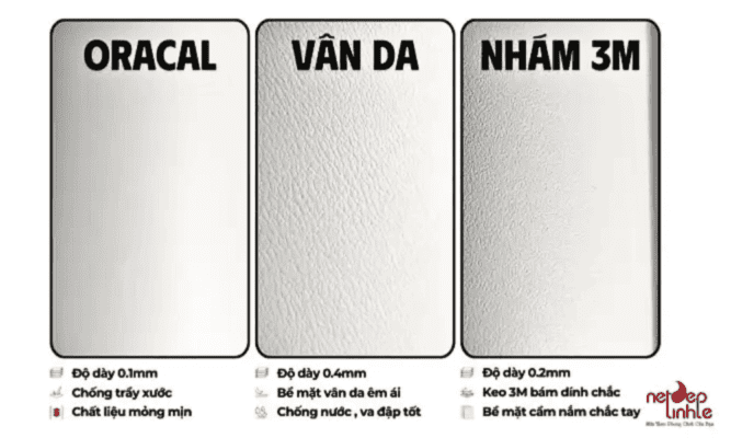 Các chất liệu tạo nên miếng dán skin iPhone thông dụng hiện nay