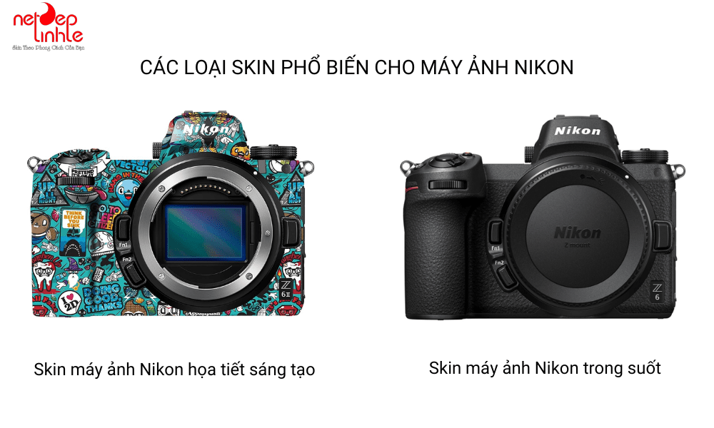 Skin máy ảnh Nikon họa tiết sáng tạo và skin trong suốt