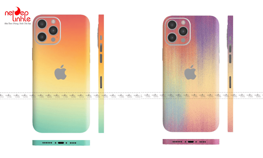 Dán skin iPhone 16 mẫu pastel hoặc phối màu gradient trẻ trung