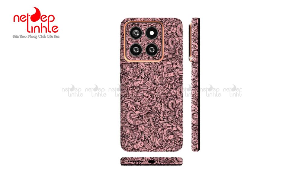 Mẫu miếng dán skin Xiaomi 13 Series hình graphi hồng nhám Mẫu miếng dán skin Xiaomi 13 Series hình graphi hồng nhám
