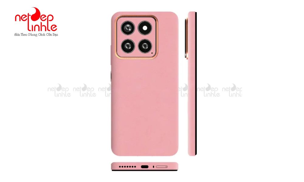 Mẫu skin đơn giản màu hồng nữ tính chất nhám tại Nét Đẹp Tinh Tế