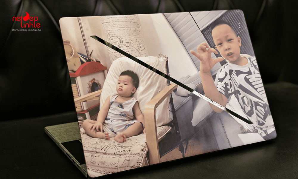 Dán skin laptop Google bằng cách in UV cho hình ảnh sống động 