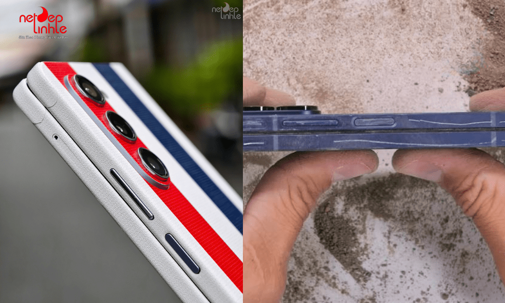 Bảo vệ mặt lưng và bản lề gập tinh xảo bằng cách dán skin điện thoại Samsung Z Fold 5